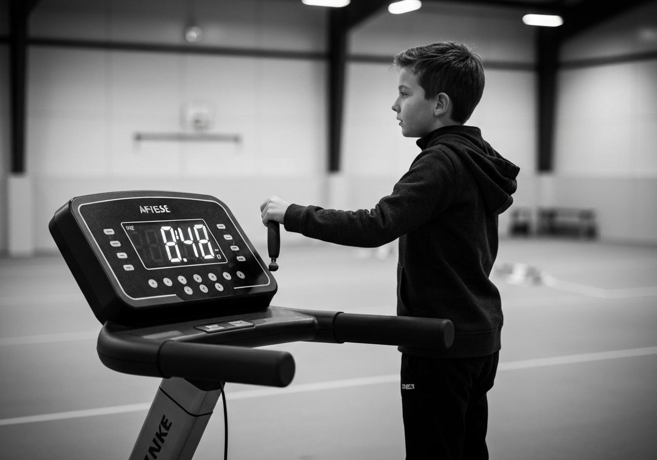 Tapis de course incliné en salle de sport vide