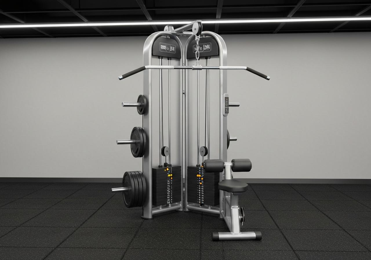 Machine lat pull-down en salle de musculation