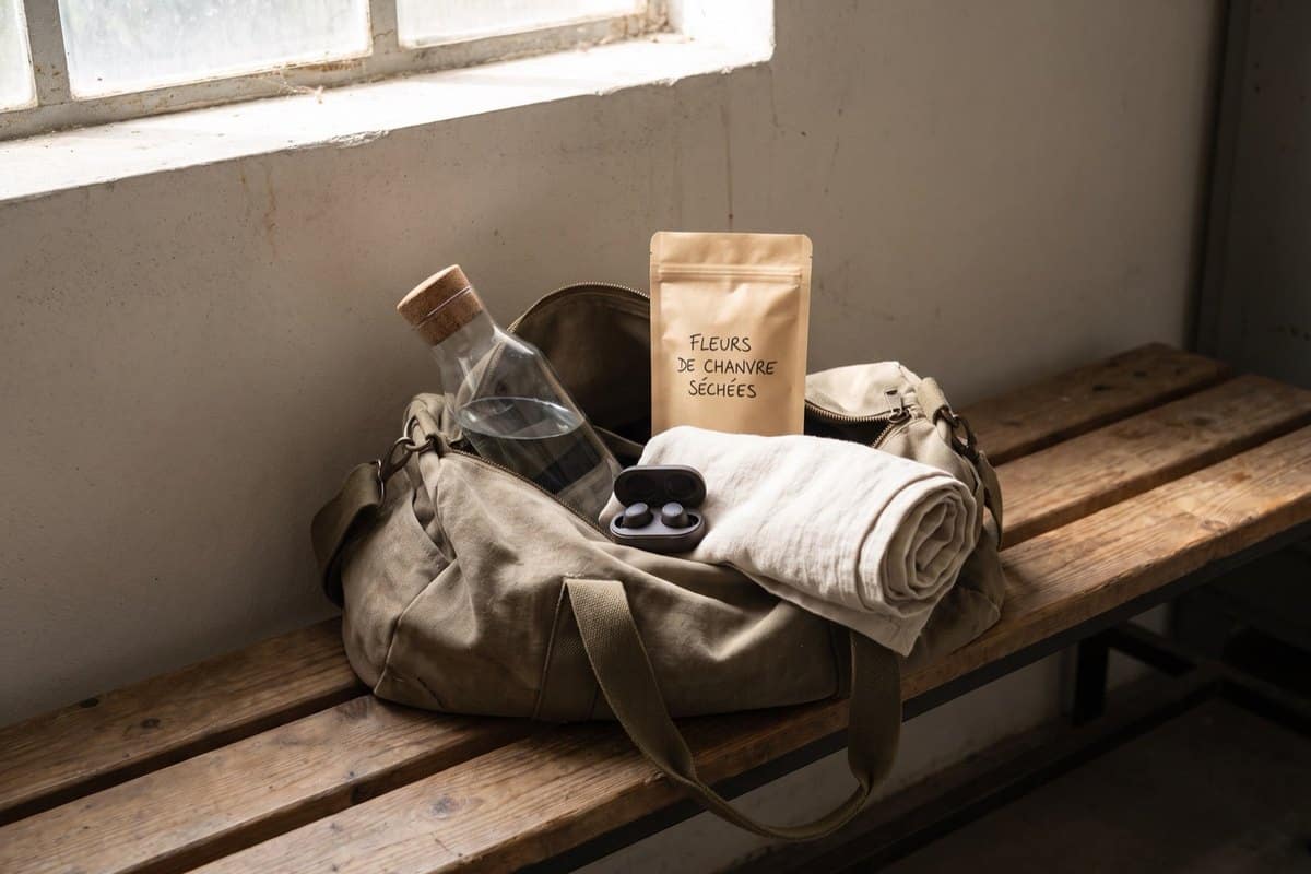 Sac en toile sur un banc