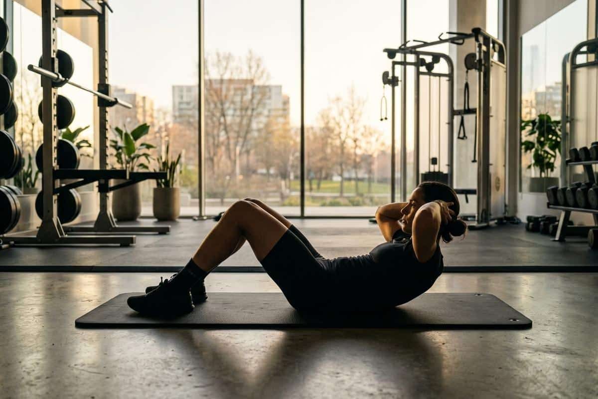 Exercices abdos salle de sport